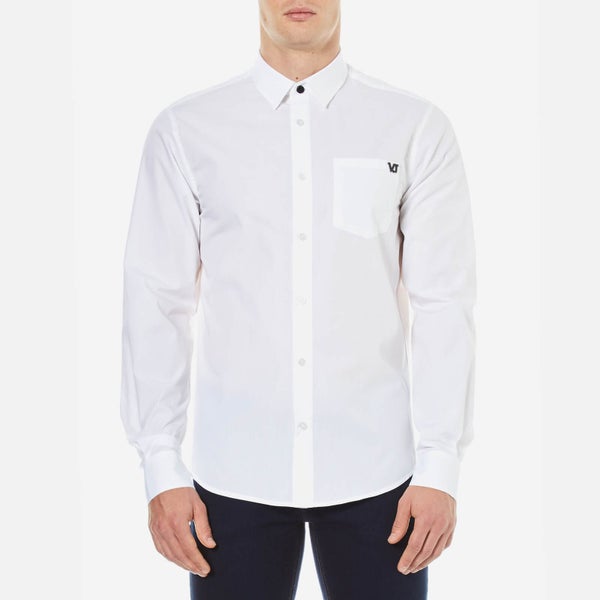 Versace Jeans Men's Small Logo Long Sleeve Shirt - Bianco