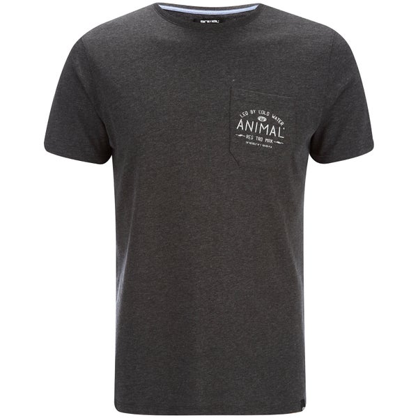 Animal Men's Crafted Back Print T-Shirt - Dark Charcoal Marl