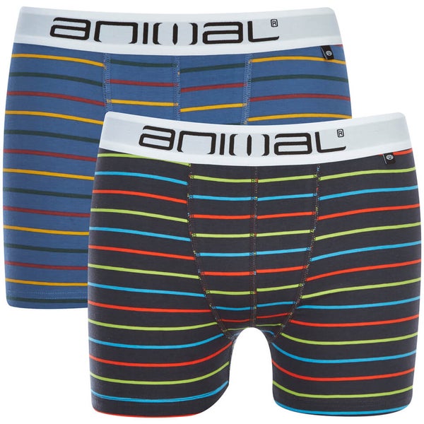 Animal Men's Allview 2 Pack Stripe Boxers - Multi