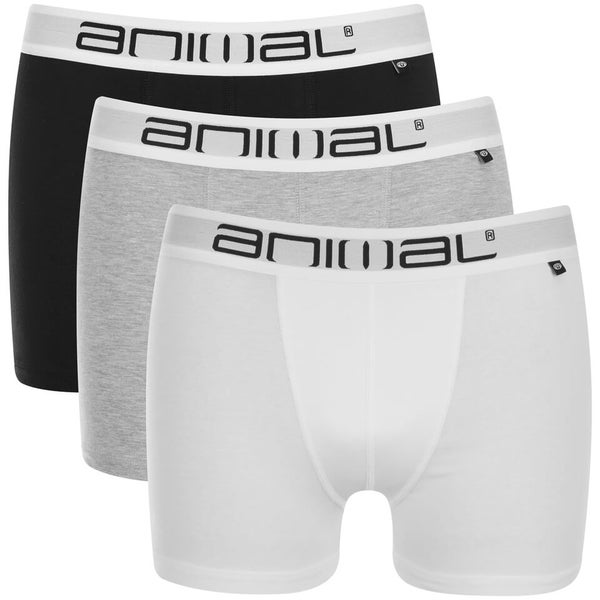 Animal Men's Asta 3 Pack Boxers - White/Black/Grey