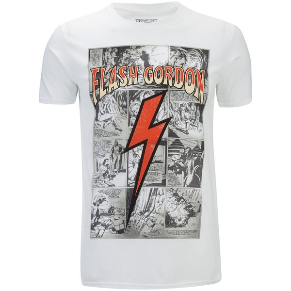 Flash Gordon Mens Comic Strip T-Shirt - Wit