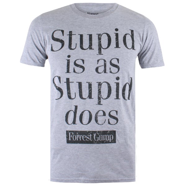 Forrest Gump Stupid Is Heren T-Shirt - Grey Marl