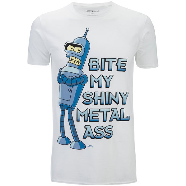 Futurama Mens Bender Bite T-Shirt - Wit