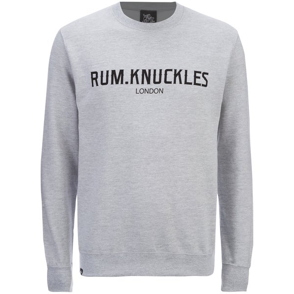 Rum Knuckles Mens London Crew Neck Sweatshirt - Lichtgrijs