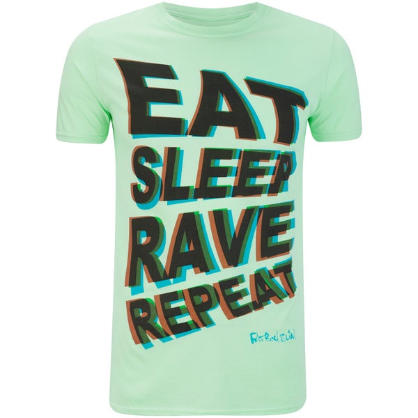 T-Shirt Homme Fat Boy Slim Eat Sleep Rave Repeat - Vert Menthe