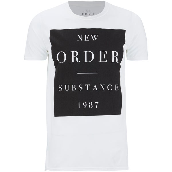 New Order Mens Substance Boxes T-Shirt - Wit