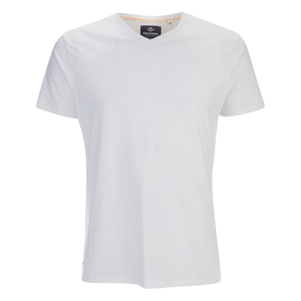 Threadbare Men's Charlie Plain V-Neck T-Shirt - White