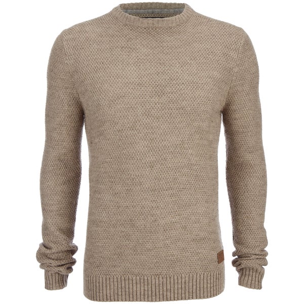 Threadbare Men's Sedley Waffle Jumper - Oatmeal