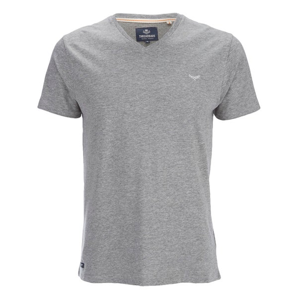 Threadbare Men's Charlie Plain V-Neck T-Shirt - Grey Marl