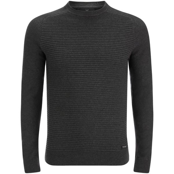 Pull Threadbare pour Homme Attic Textured Raglan -Gris Chiné