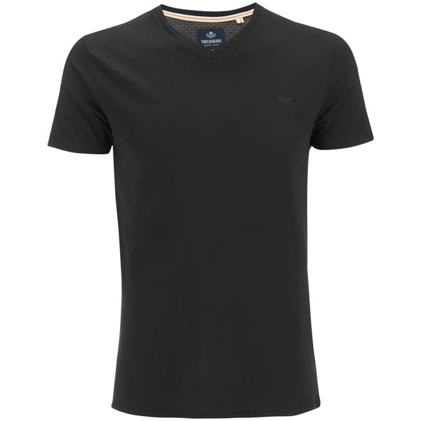 Threadbare Men's Charlie Plain V-Neck T-Shirt - Black