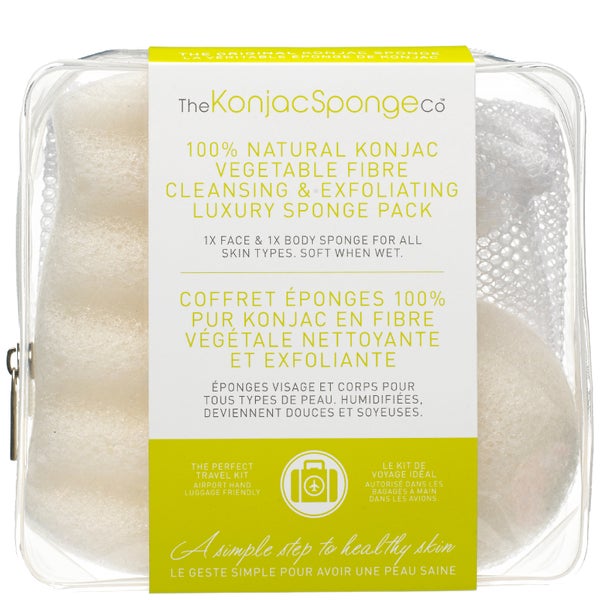 The Konjac Sponge Company 100%ピュア デラックス トラベル パック デュオ