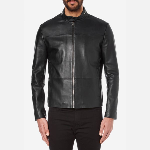 HUGO Men's Lefox Leather Jacket - Black