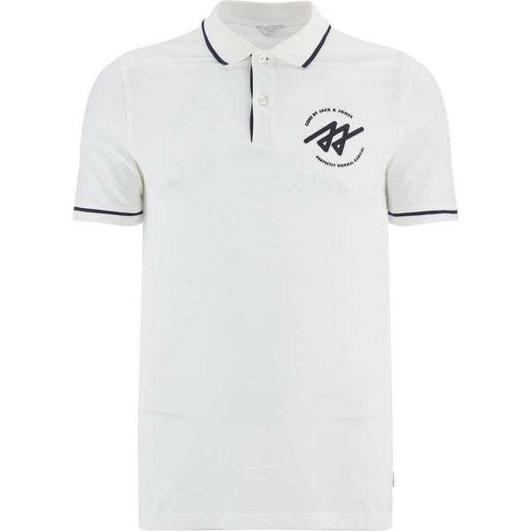 Jack & Jones Men's Core Reverse Tipped Polo Shirt - Blanc De Blanc