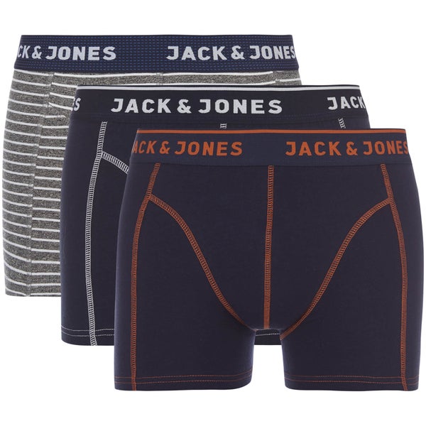 Jack & Jones Men's Birmingham 3-Pack Boxers - Navy Blazer