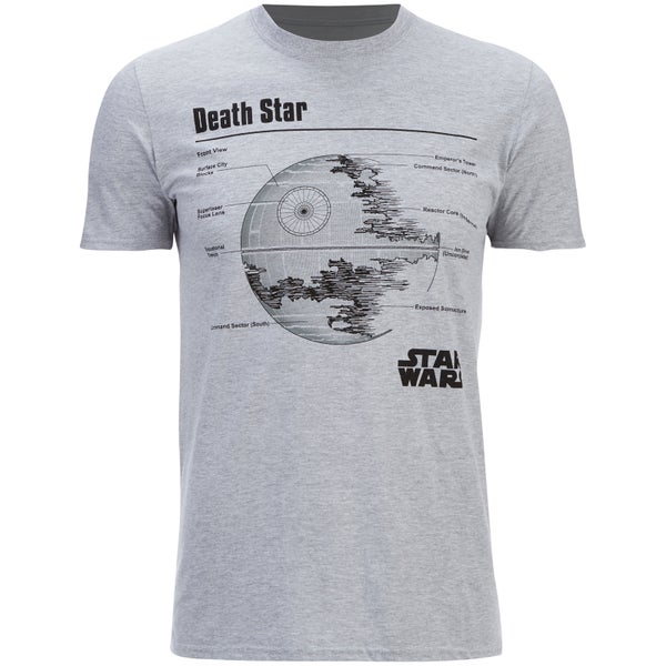 Star Wars Death Star Heren T-Shirt - Heather Grey