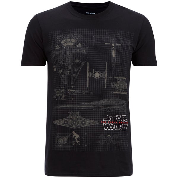 Star Wars Mens Fleet Schematic T-Shirt - Zwart