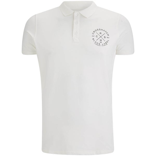 Crosshatch Herren Cultize Stamp Polo Shirt - Off White