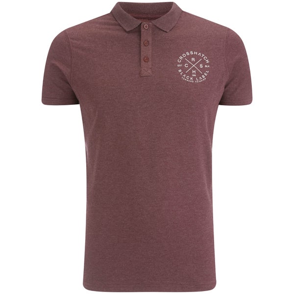 Crosshatch Men's Cultize Stamp Polo Shirt - Deep Red Marl