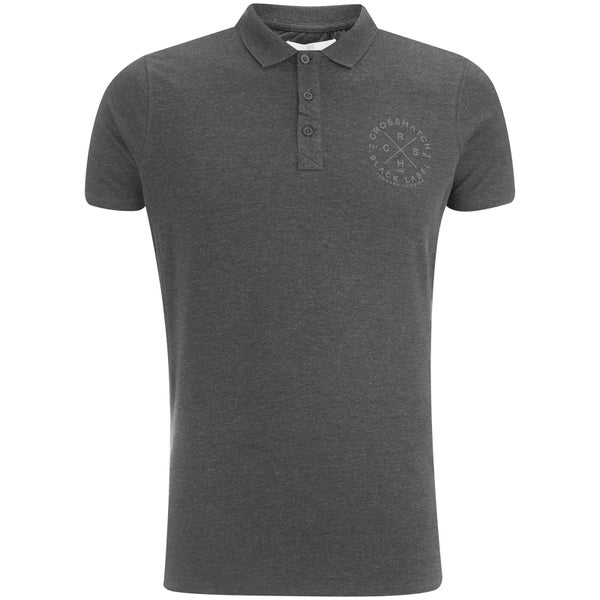 Crosshatch Herren Cultize Stamp Polo Shirt - Charcoal Marl