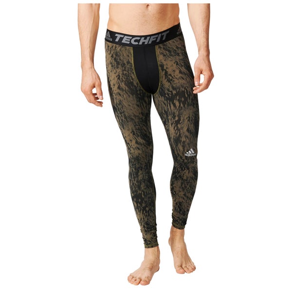 adidas Men's Techfit Base LT GFX2 Training Tights - Green