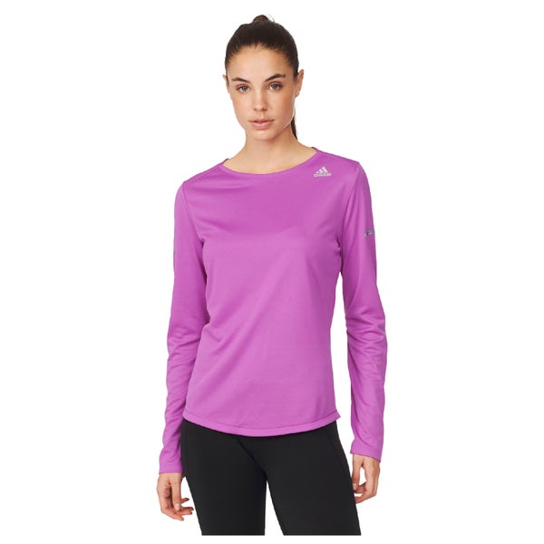 adidas Women's Sequencials Climalite Running Long Sleeve T-Shirt - Purple