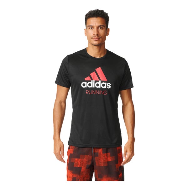 adidas Men's Performance Essentials Running T-Shirt - Black/Red