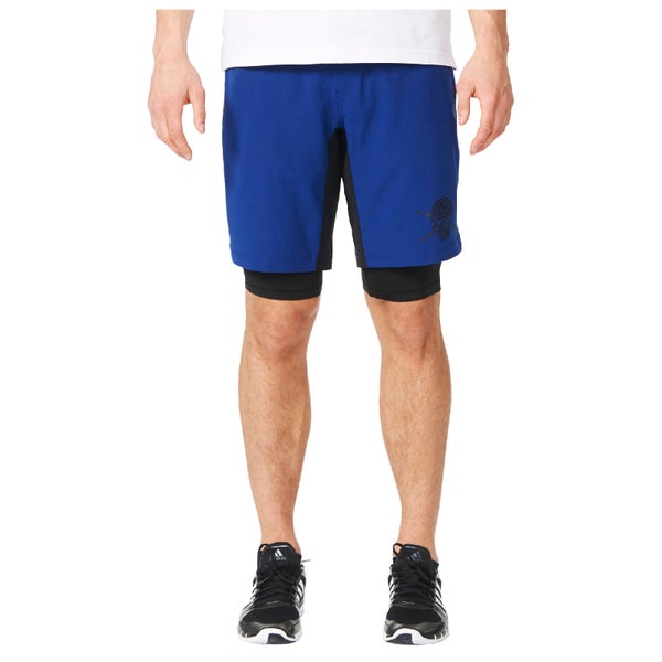 adidas Men's A2G Two-in-One Training Shorts - Blue