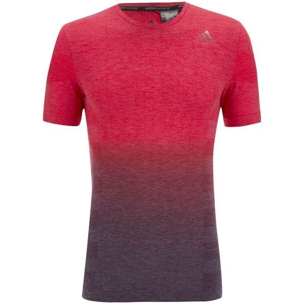 adidas Men's Primeknit Wool Dip-Dyed Running T-Shirt - Red/Blue