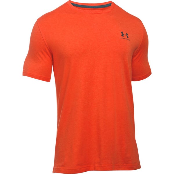 Under Armour Men's Sportstyle Left Chest Logo T-Shirt - Dark Orange/Nova Teal