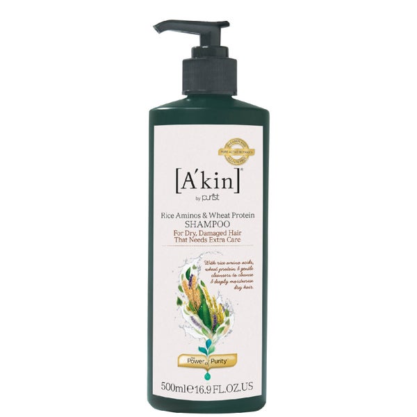 Shampoo com Aminoácidos de Arroz & Proteína de Trigo da A'kin 500 ml