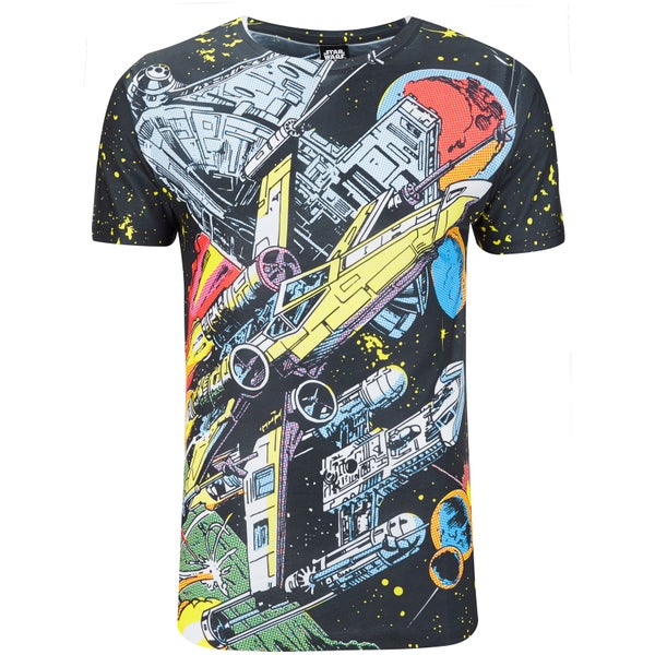 Star Wars Comic Battle Heren T-Shirt - Wit