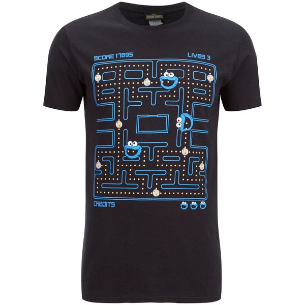 T-Shirt Homme Cookie Monster (Macaron le Glouton) Gaming - Noir