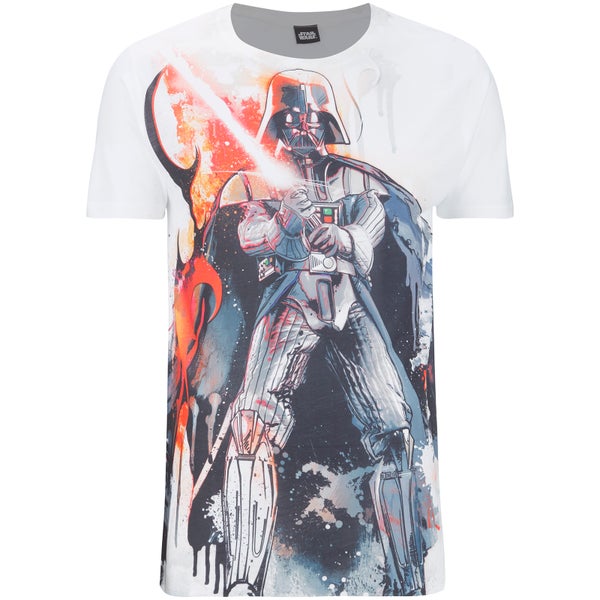 Star Wars Vader Stencil Heren T-Shirt - Wit