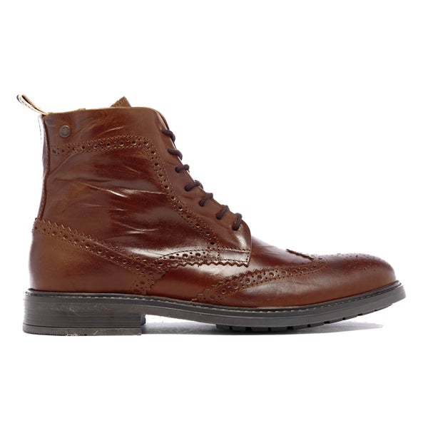 Jack & Jones Men's Hugh Leather Brogue Boots - Cognac