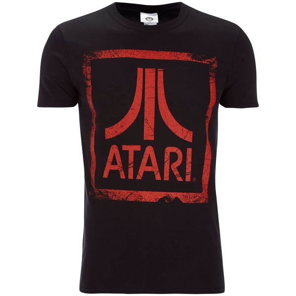 Atari Herren Square Logo T-Shirt - Schwarz