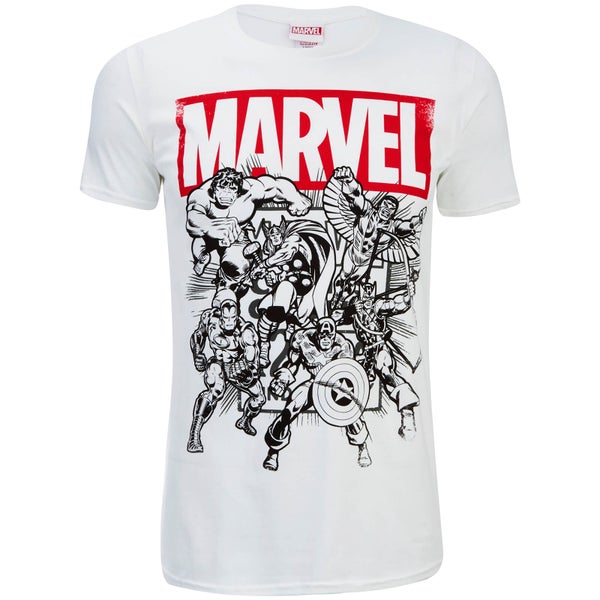 Marvel Collection Heren T-Shirt - Wit