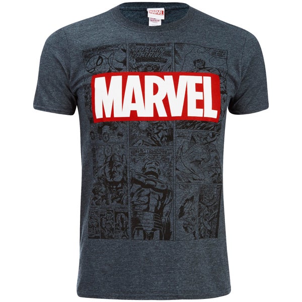 Marvel Herren Mono Comic T-Shirt - Dunkel Grau