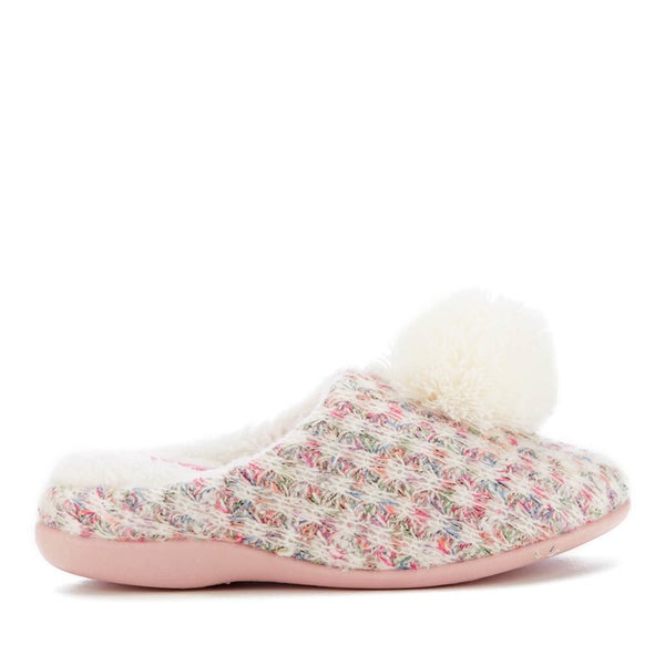 Dunlop Women's Adeline Pom Pom Slippers - Natural