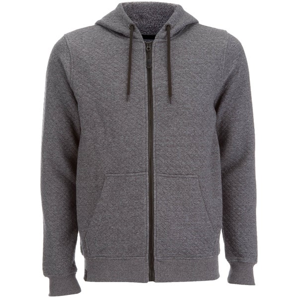 Dissident Men's Dryden Quilted Zip Through Hoody - Charcoal