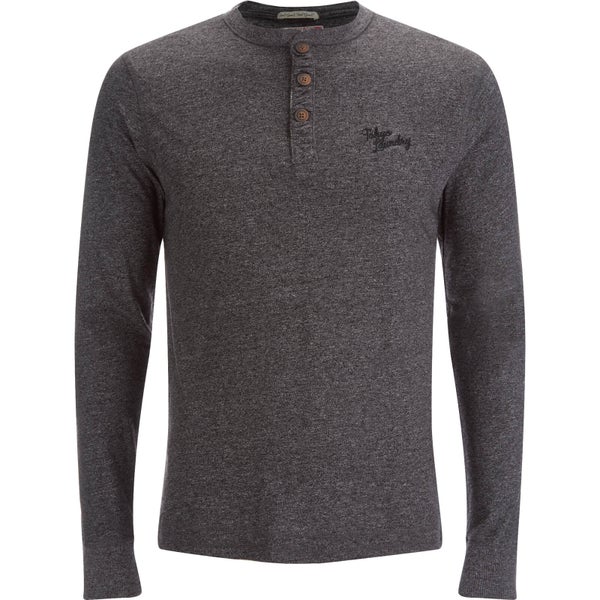 Tokyo Laundry Men's Timber Henley Long Sleeve Top - Charcoal Marl