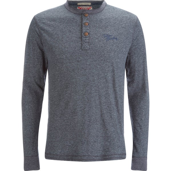 Tokyo Laundry Men's Timber Henley Long Sleeve Top - Dark Navy