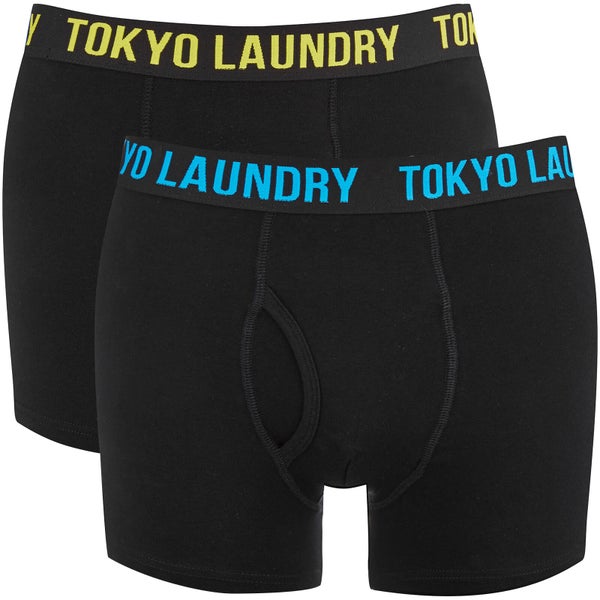 Tokyo Laundry Men's Dovehouse 2 Pack Boxers - Black/Butter/Blue