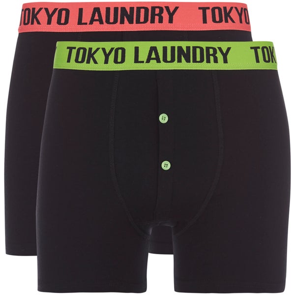 Tokyo Laundry Men's Dunford 2 Pack Boxers - Black/Green/Pink