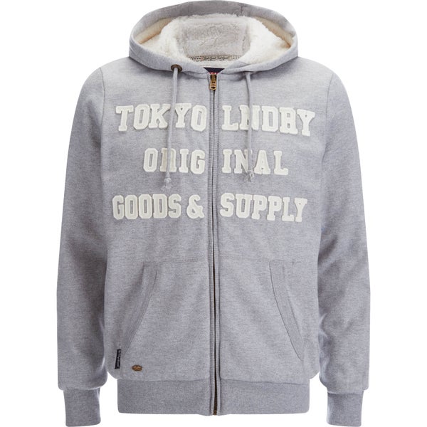 Tokyo Laundry Men's Amber Valley Zip Through Hooded Jacket - Mid Grey Marl