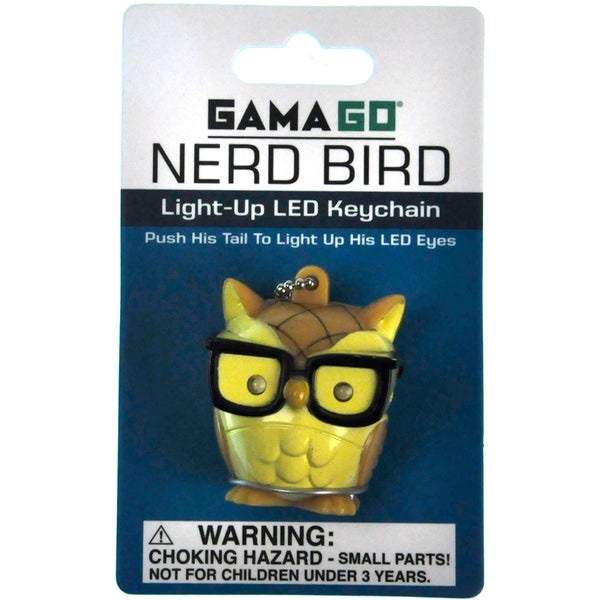 Nerd Bird Light-Up LED Keychain