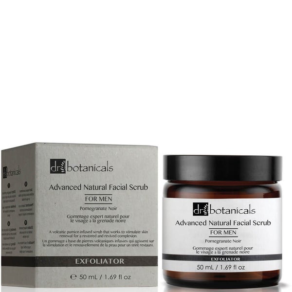 Exfoliante facial natural avanzado de granada negra de Dr Botanicals para hombre 50 ml