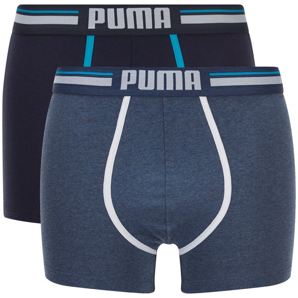 Puma Men's 2-Pack Athletic Blocking Boxers - Blue/Navy
