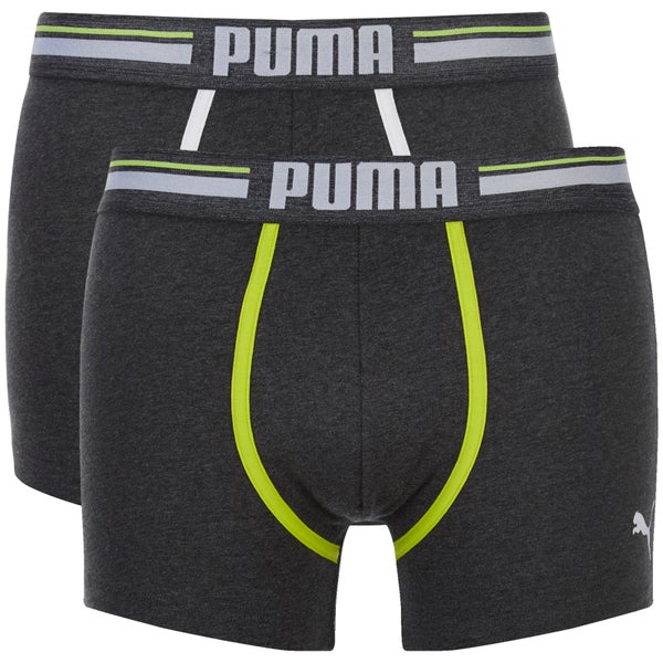Puma Men's 2-Pack Athletic Blocking Boxers - Charcoal/Light Grey