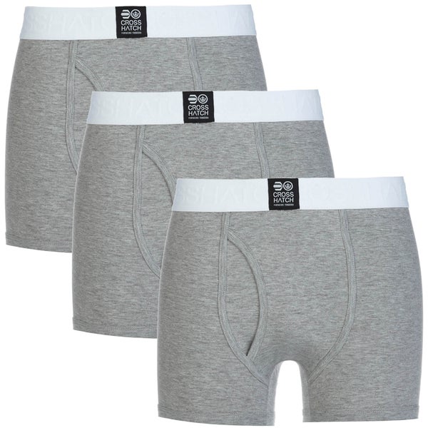 Crosshatch Herren 3 Pack Triplet Boxers - Grey